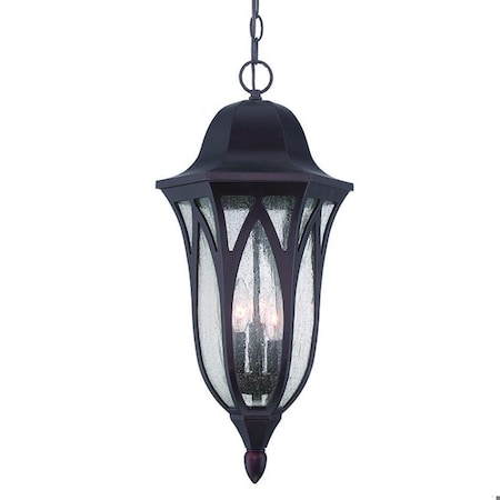 Homeroots 23.25 x 11 x 11 in. Milano 3-Light Architectural Bronze Hanging Light 397990